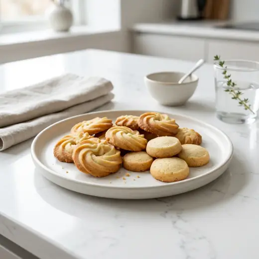 Biscoitos na air fryer redondos e dourados, a arrefecer numa grelha