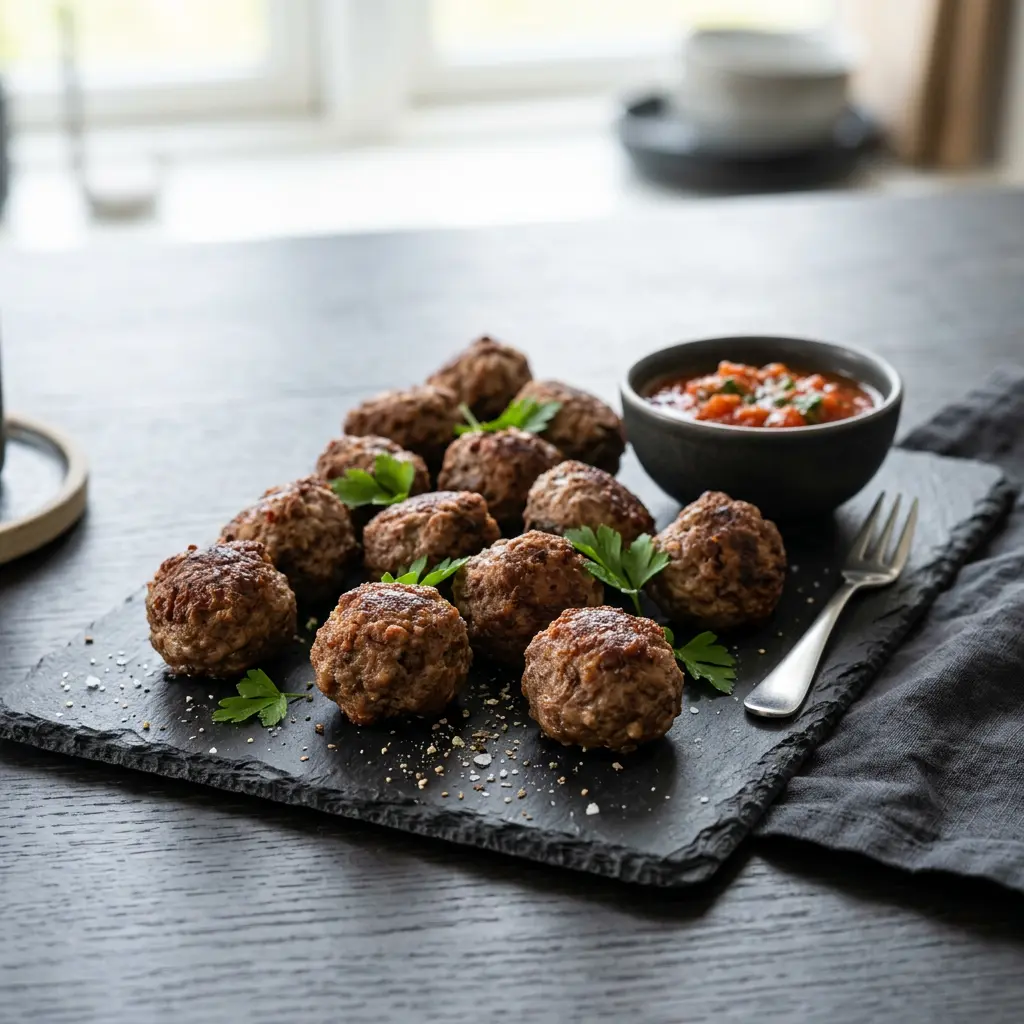 Foto de Almôndegas de vaca na air fryer pronto na airfryer