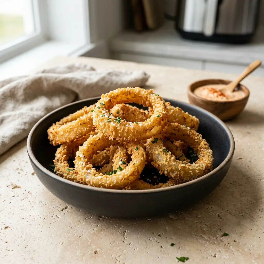 Foto de Argolas de cebola na air fryer pronto na airfryer