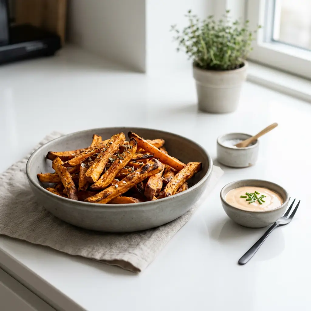 Foto de Batata-doce frita na air fryer pronto na airfryer