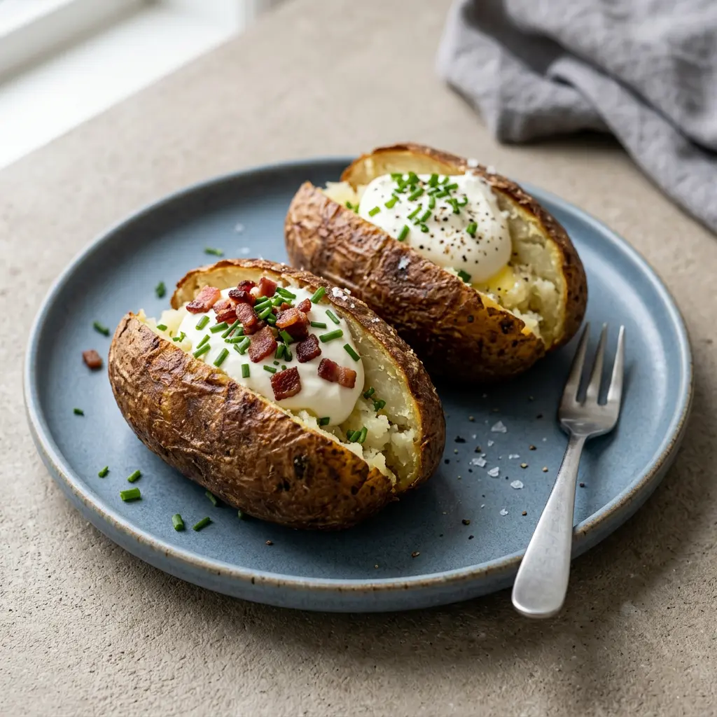 Foto de Batatas grandes para assar na air fryer pronto na airfryer