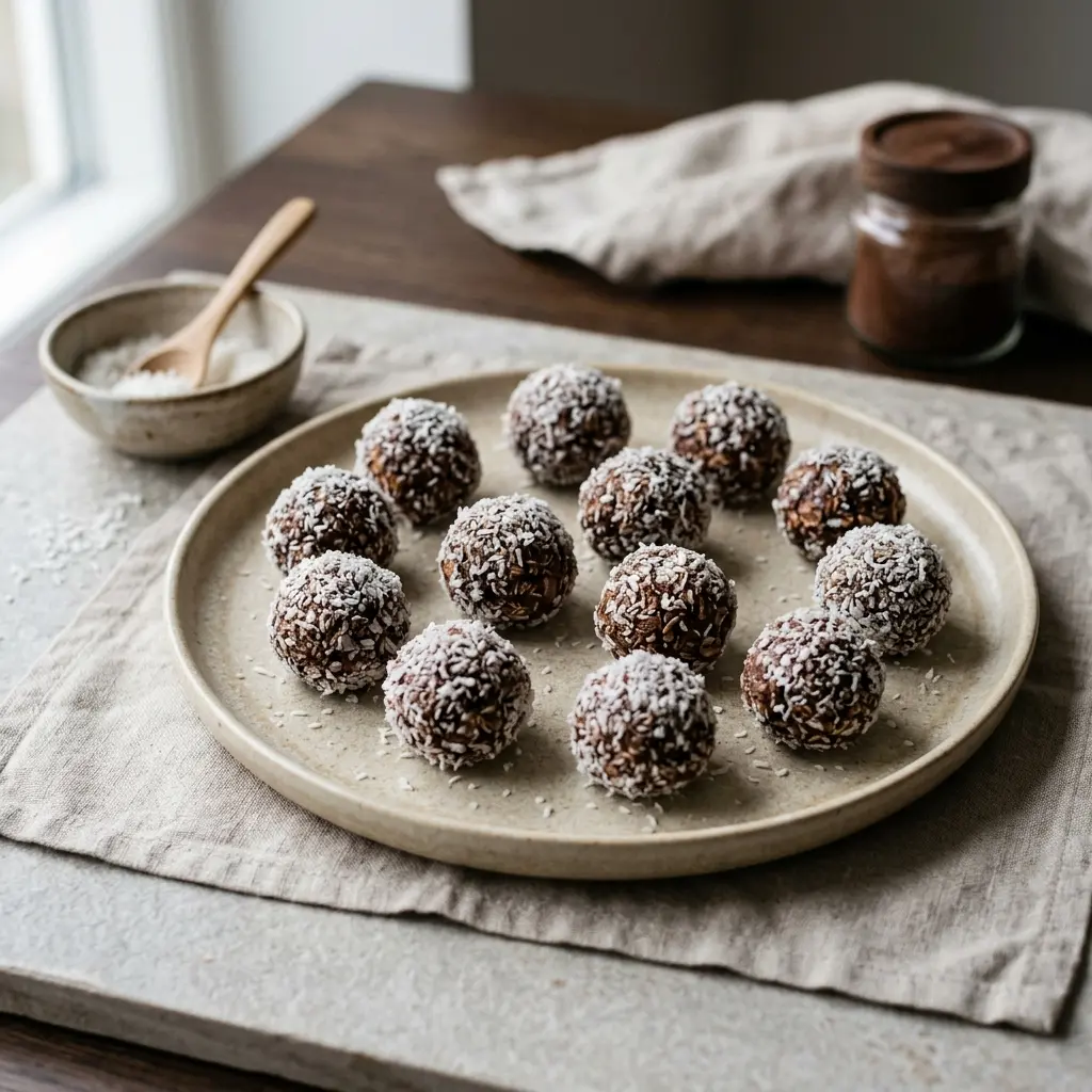 Receita de Bolinhas de aveia pronta a servir ao pequeno-almoço