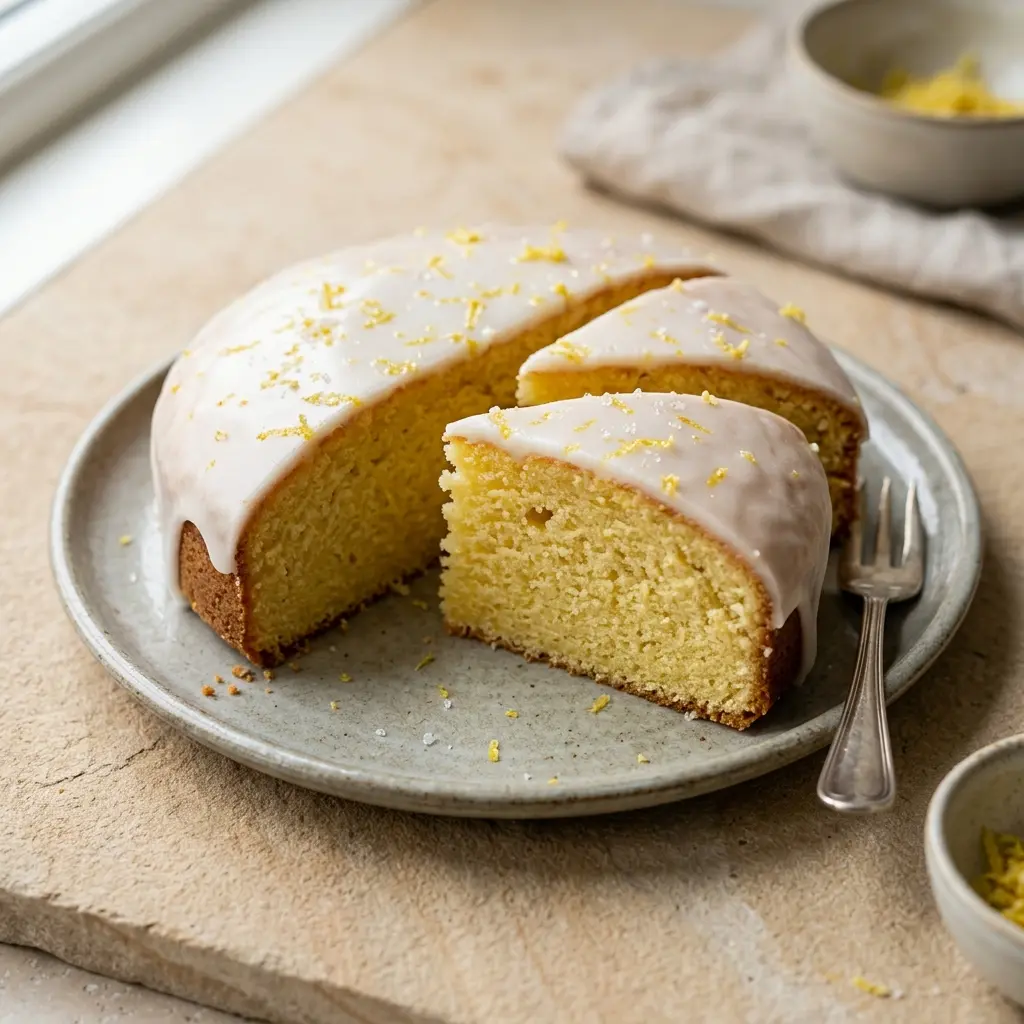 Receita de Bolo de limão caseiro pronta a servir como sobremesa caseira