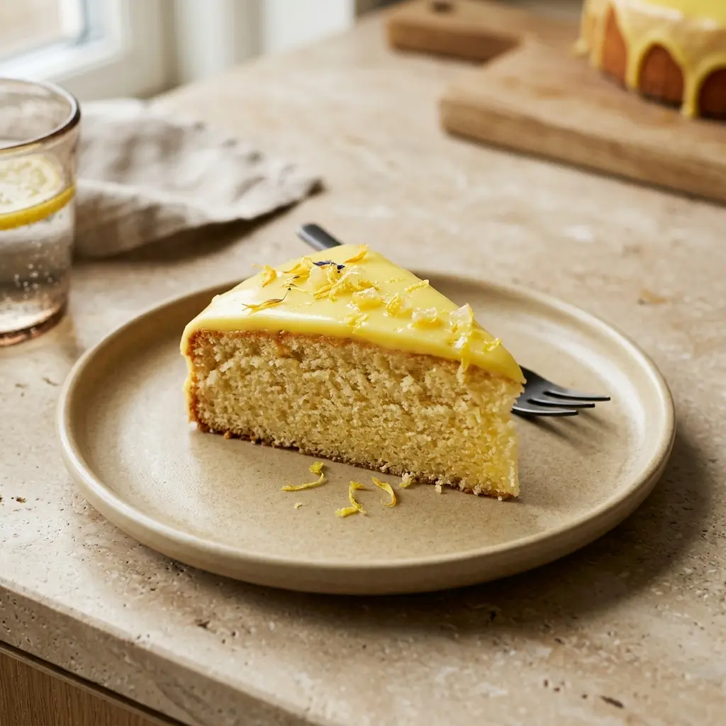 Receita de Bolo de limão pronta a servir como sobremesa caseira
