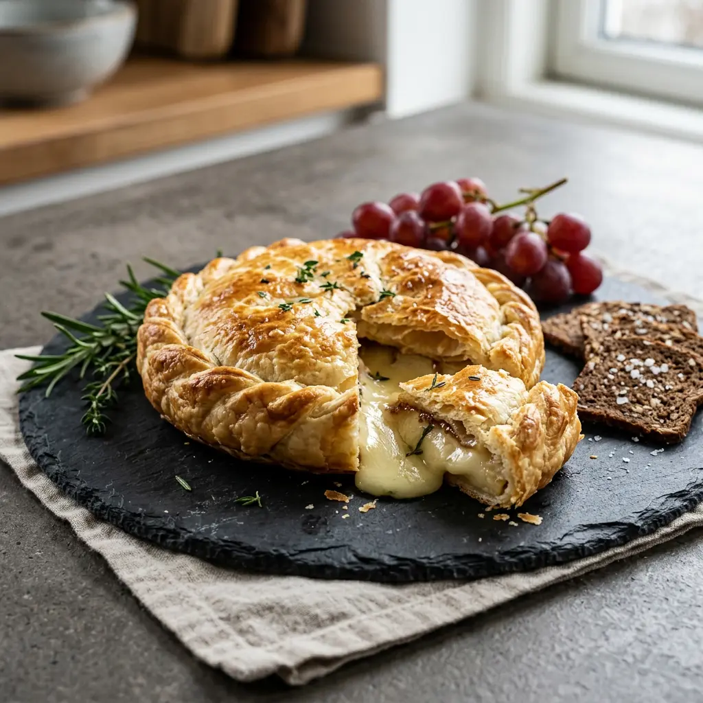 Foto de Brie em massa folhada na air fryer pronto na airfryer
