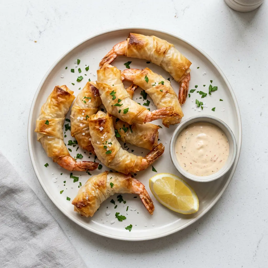 Foto de Camarão em polme na air fryer pronto na airfryer