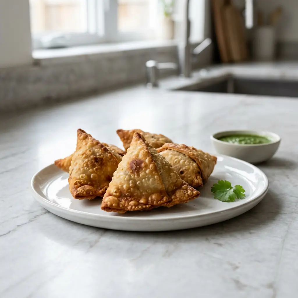 Foto de Chamuças congeladas na air fryer pronto na airfryer