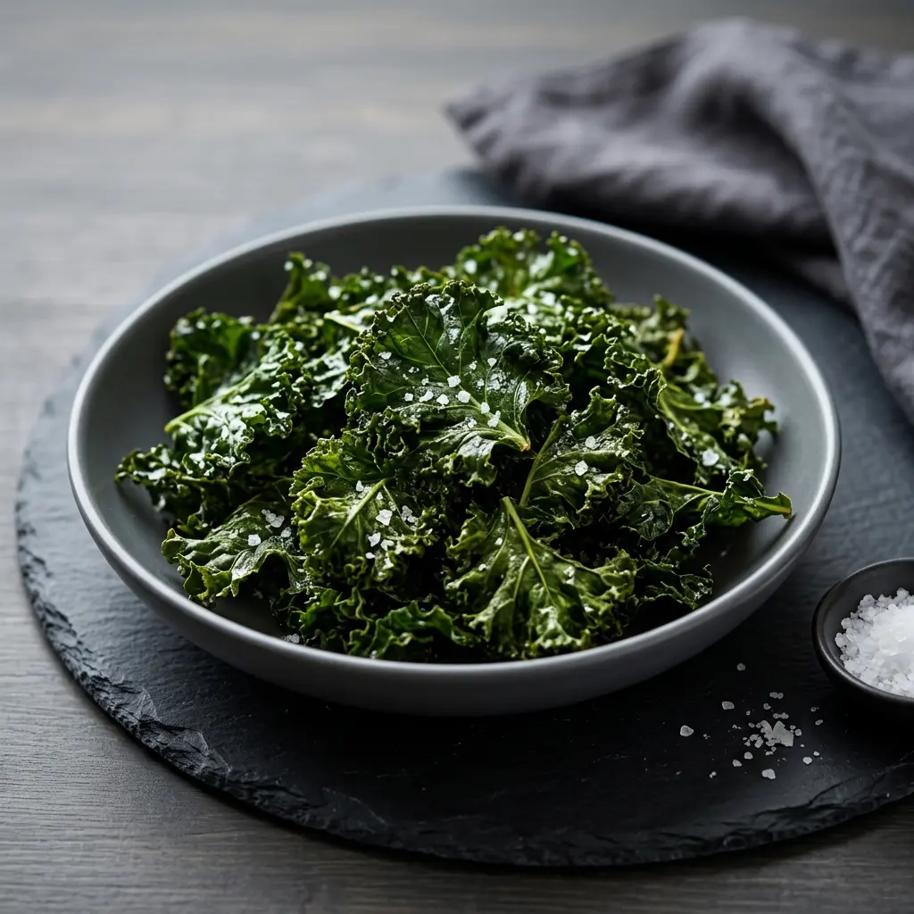 Foto de Chips de couve kale na air fryer pronto na airfryer