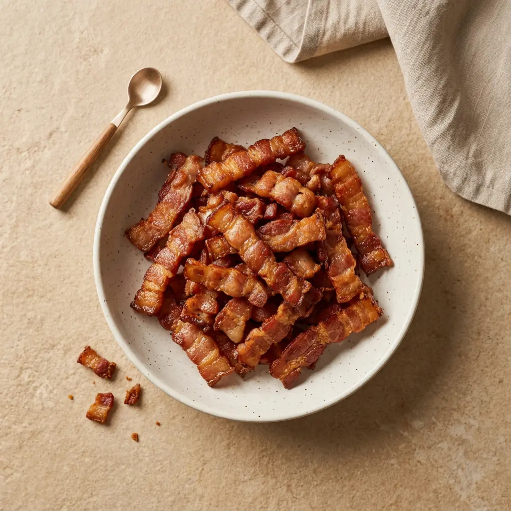 Foto de Cubos de bacon na air fryer pronto na airfryer
