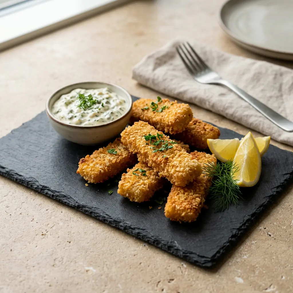 Foto de Douradinhos de peixe na air fryer pronto na airfryer