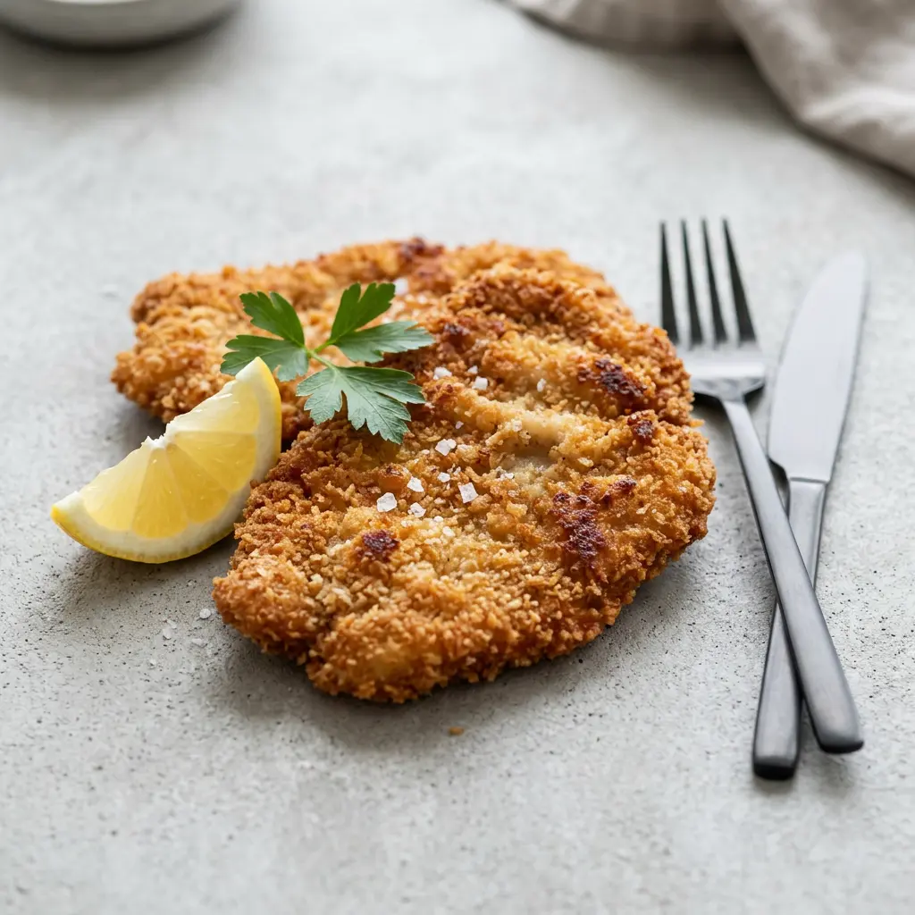 Foto de Escalope panado na air fryer pronto na airfryer