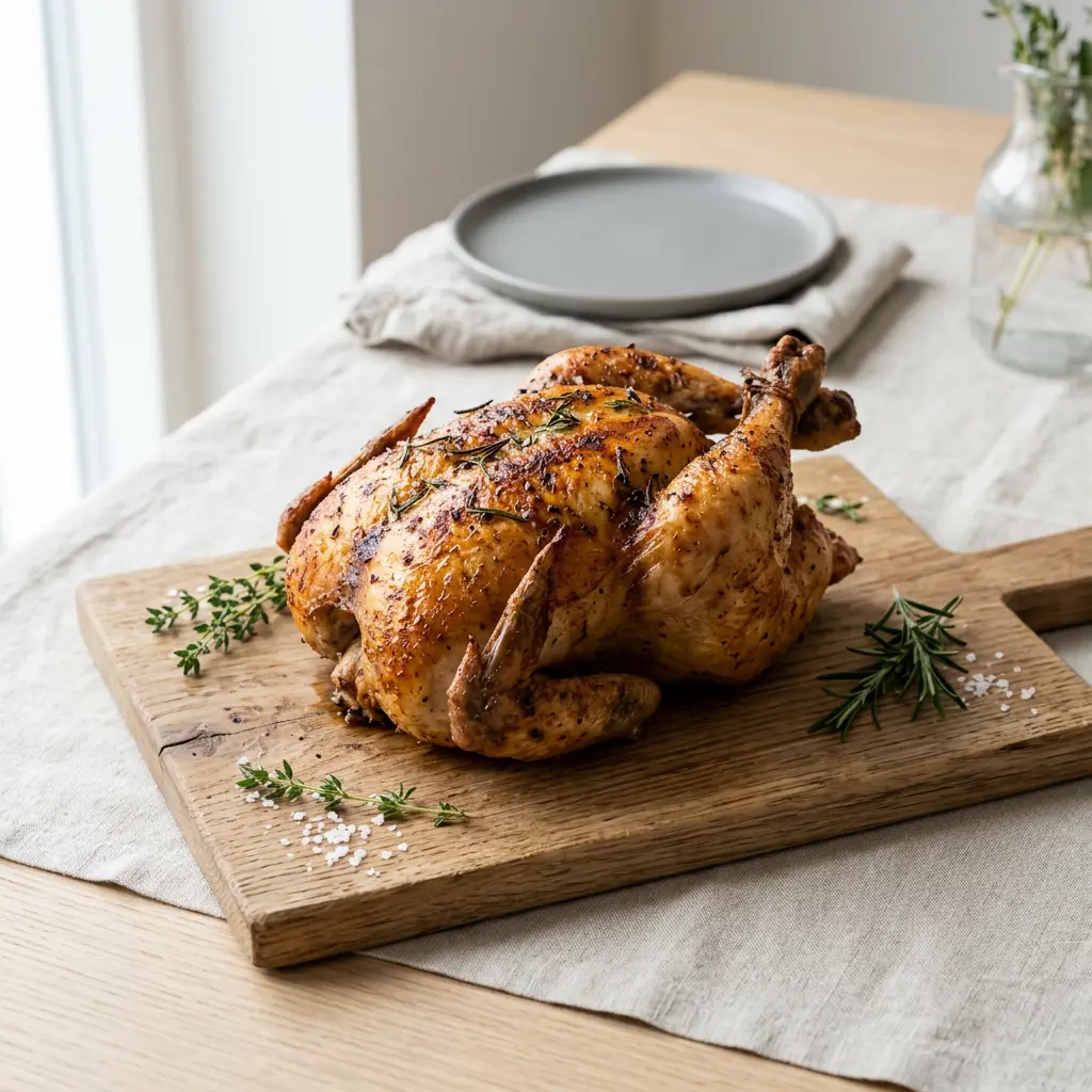 Foto de Frango inteiro na air fryer pronto na airfryer