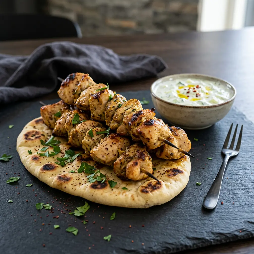 Foto de Kebab de frango na air fryer pronto na airfryer