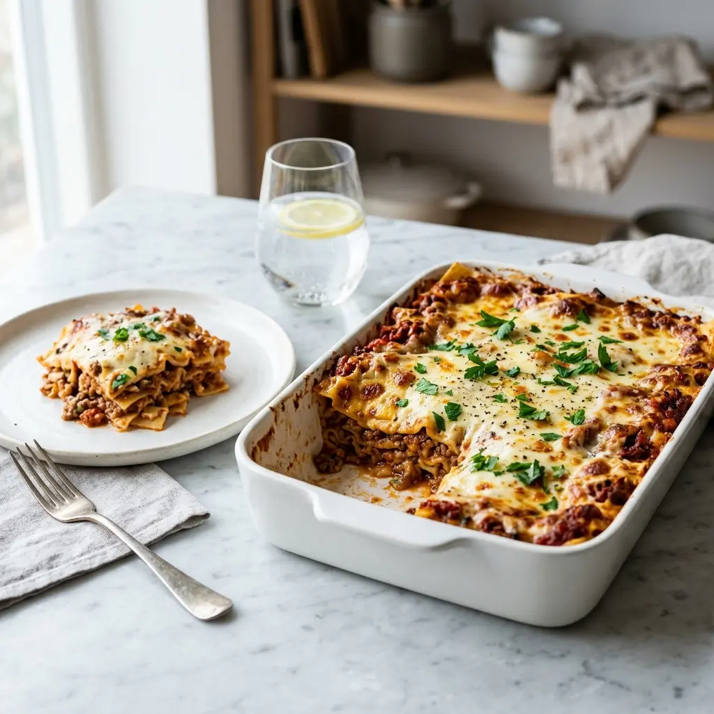 Receita de Lasagnette caseira pronta a servir como prato caseiro