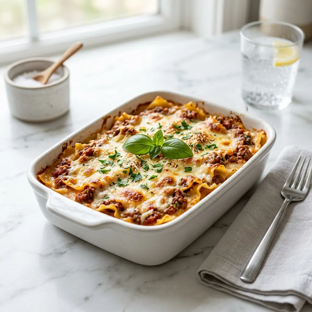 Receita de Lasagnette pronta a servir como prato caseiro