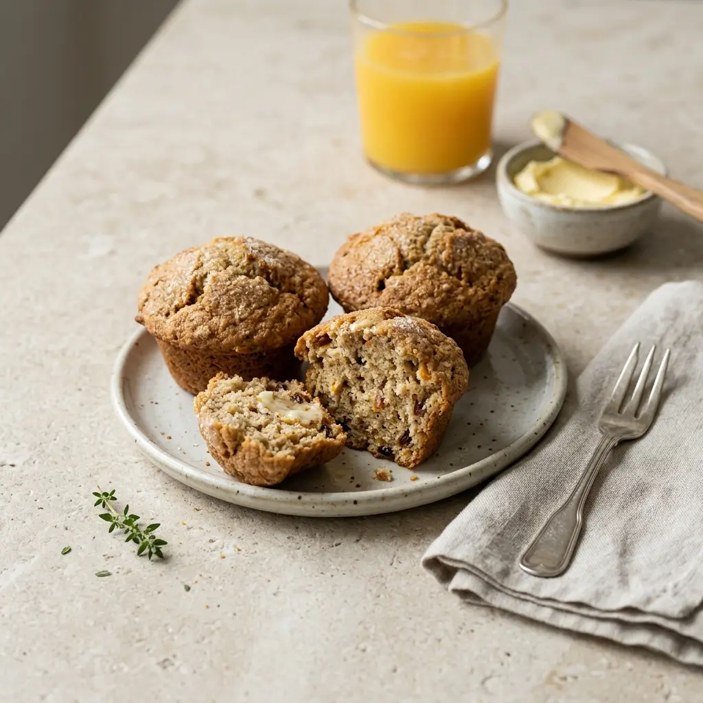 Receita de Muffins de brunch pronta a servir como sobremesa caseira