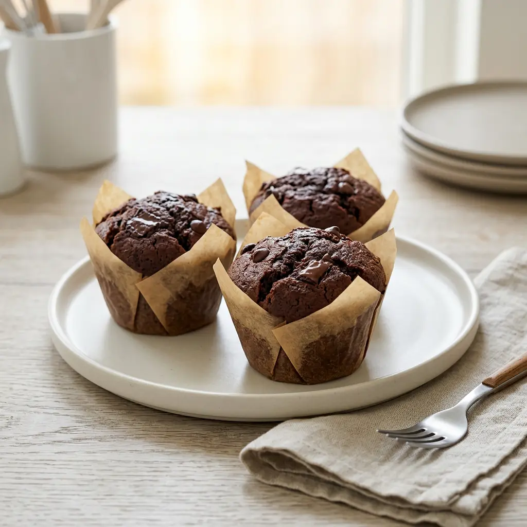 Foto de Muffins de chocolate na air fryer pronto na airfryer