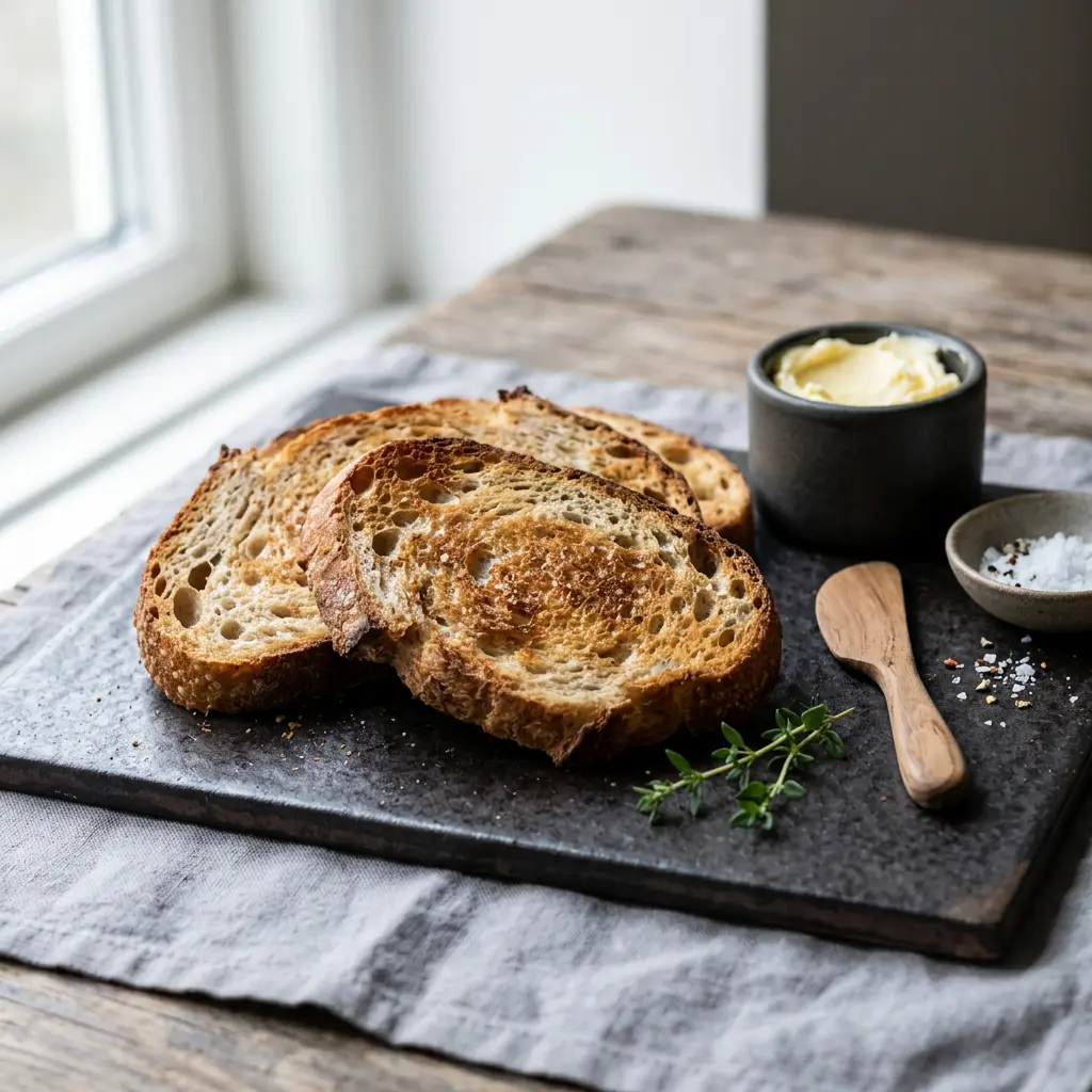 Foto de Pão torrado na air fryer pronto na airfryer