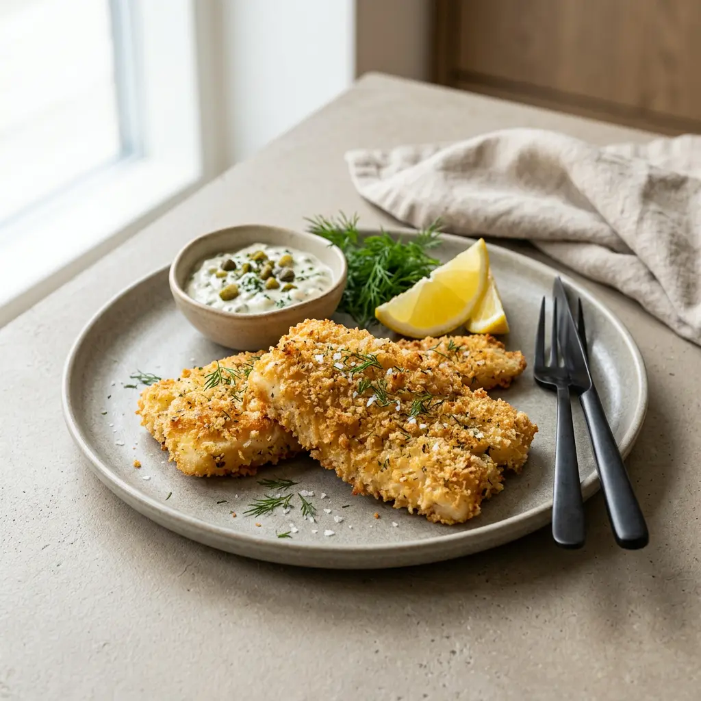 Foto de Peixe panado na air fryer pronto na airfryer
