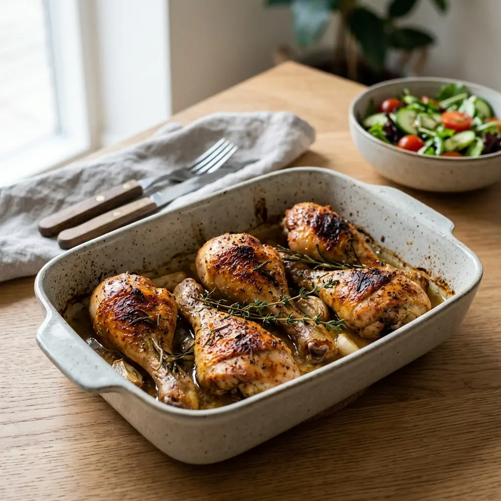 Receita de Perninhas de frango no forno pronta a servir como prato caseiro