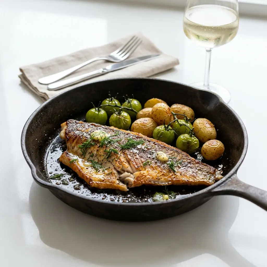 Receita de Pescada na frigideira pronta a servir como prato caseiro