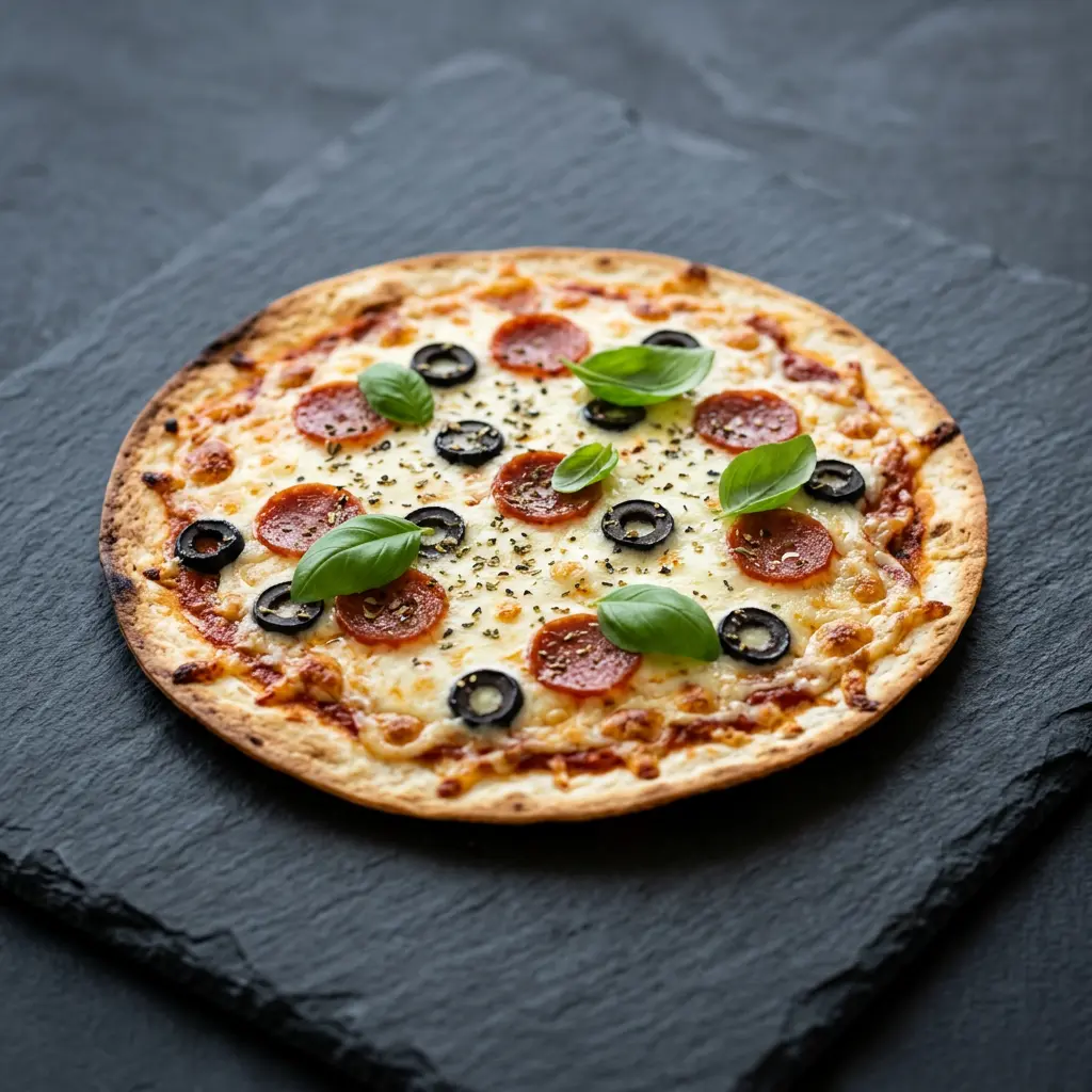 Foto de Pizza de tortilha na air fryer pronto na airfryer
