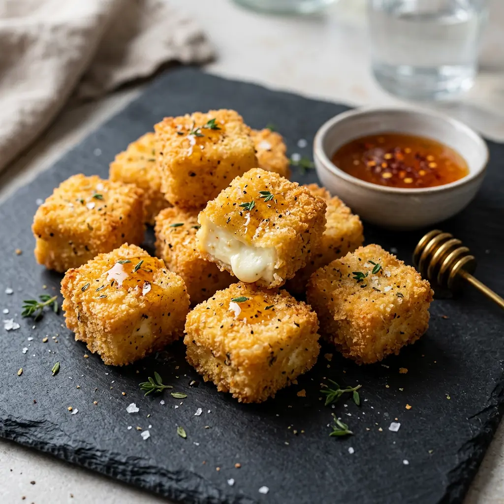 Foto de Queijo feta panado na air fryer pronto na airfryer