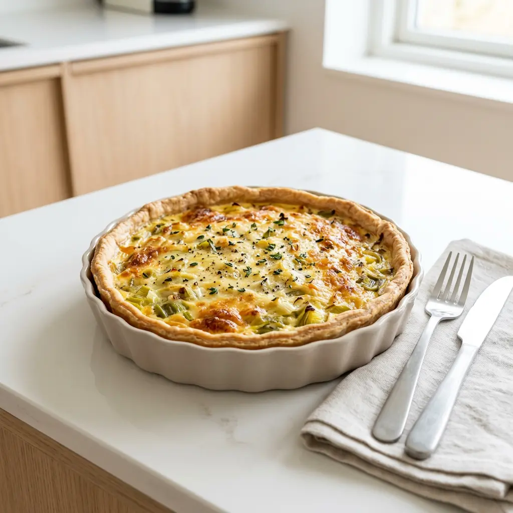 Foto de Quiche de alho-francês na air fryer pronto na airfryer