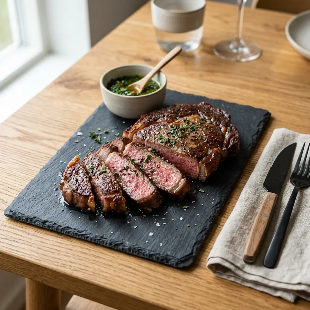 Foto de Ribeye na air fryer pronto na airfryer