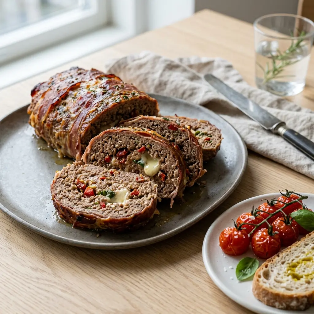 Receita de Rolo de carne italiano pronta a servir como prato caseiro